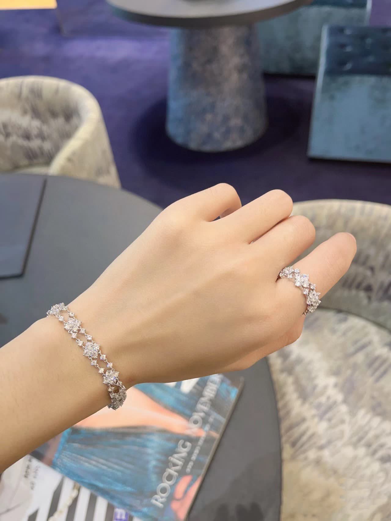 APM Monaco Double Row Diamond Bracelet